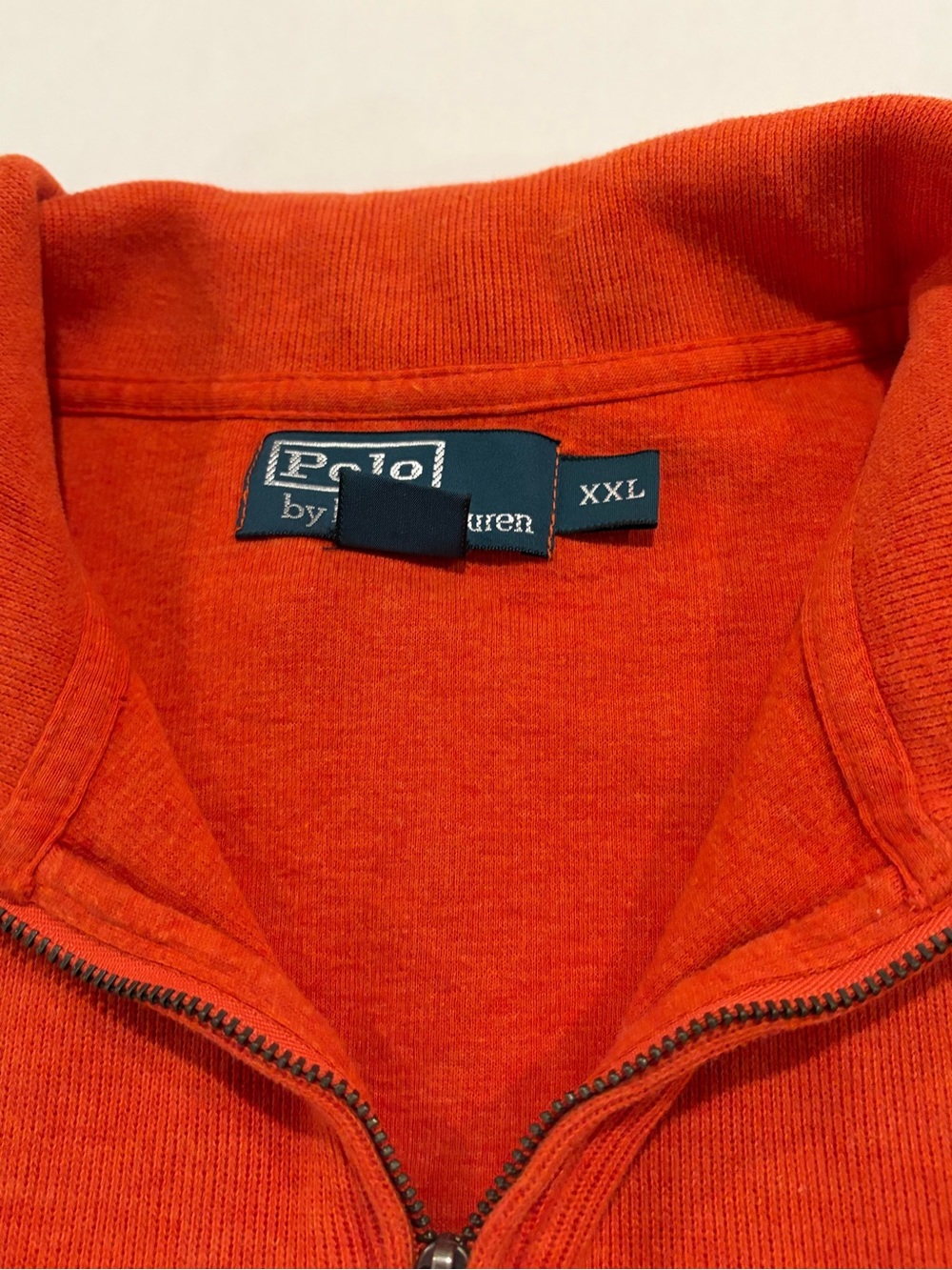 Polo Ralph Lauren Estate Rib Quarter Zip Pullover burnt orange XXL Logo sweater - Picture 3 of 5